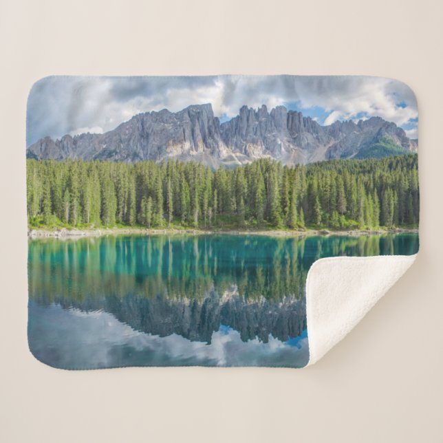 Couverture Sherpa Eau | chaîne de montagnes Latemar (Devant (Horizontal))