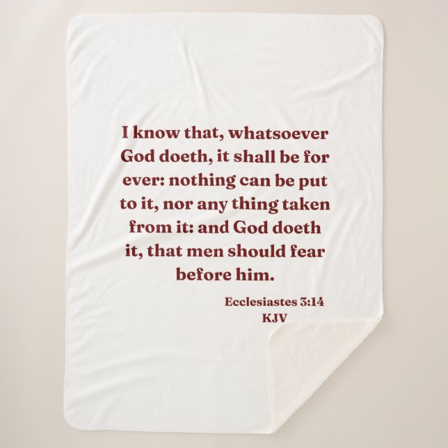 Couverture Sherpa Ecclésiaste 3:14 KJV Bible Verse (Devant)