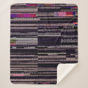 Couverture Sherpa Écran TV rayé avec pixels cassés. Fu Abstrait