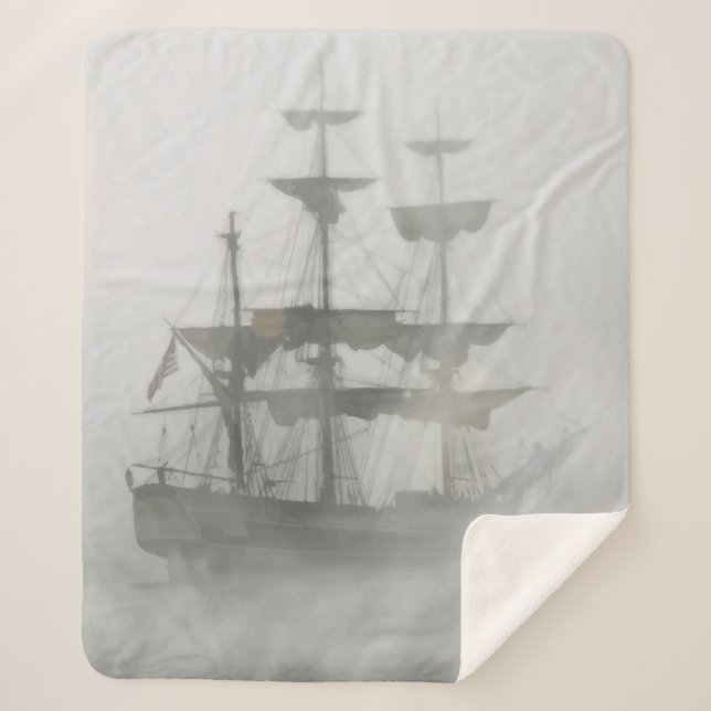 Couverture Sherpa Éffrayant Hauné Pirate Ship Grey (Devant)