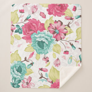 Couverture Sherpa Élégance Abstraite florale Arrière - plan sans cou