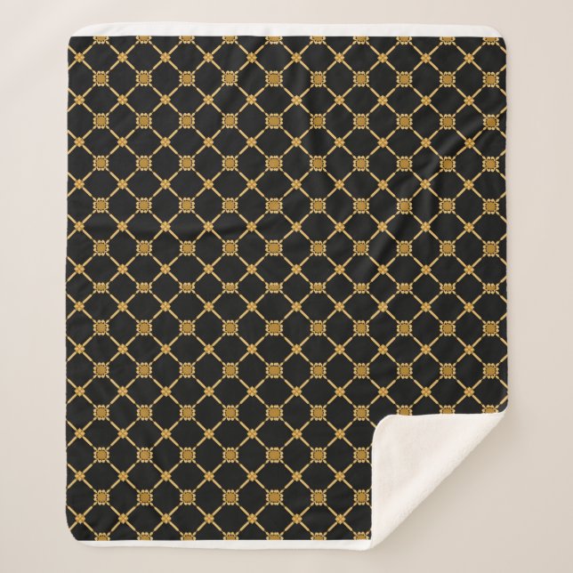 Couverture Sherpa Élégance du treillis doré (Devant)