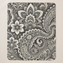 Élégance florale monochrome paisley
