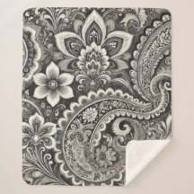 Élégance monochrome Florale Paisley