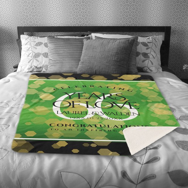Couverture Sherpa Élégant 66ème anniversaire de Mariage Titanite (Elegant 66th Wedding Anniversary Sherpa Fleece Blanket Cover Photo.)