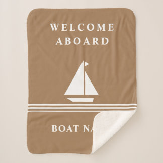 Couverture Sherpa Élégant bateau kaki Nom nautique Texte