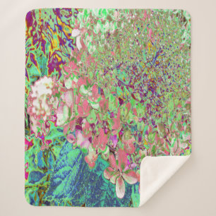 Couverture Sherpa Élégant Corail et Chartreuse Limelight Hydrangea