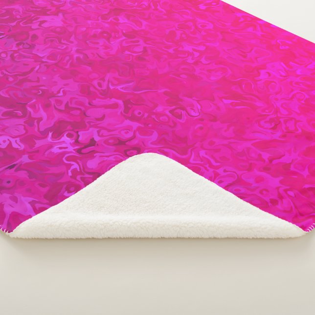 Couverture Sherpa Elégant et moderne fuschia rose abstrait motif (3/4)