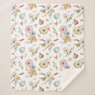 Couverture Sherpa Elégant Motif d'aquarelle d'automne