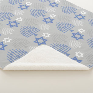Couverture Sherpa Élégant Motif de vacances Hanoukka