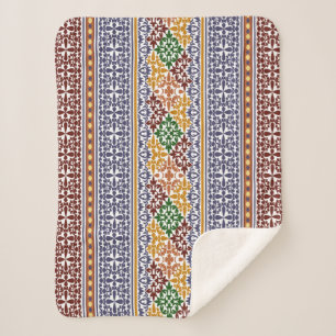 Couverture Sherpa élégant motif ethnique