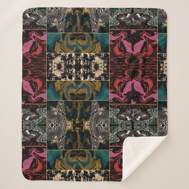 Couverture Sherpa Élégant Motif MARBRE Abstrait (Devant)