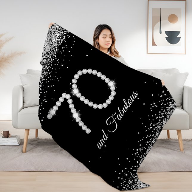 Couverture Sherpa Elégante Parties scintillant d'argent et diamants  (Luxury Diamonds 70 and Fablulous Blanket)