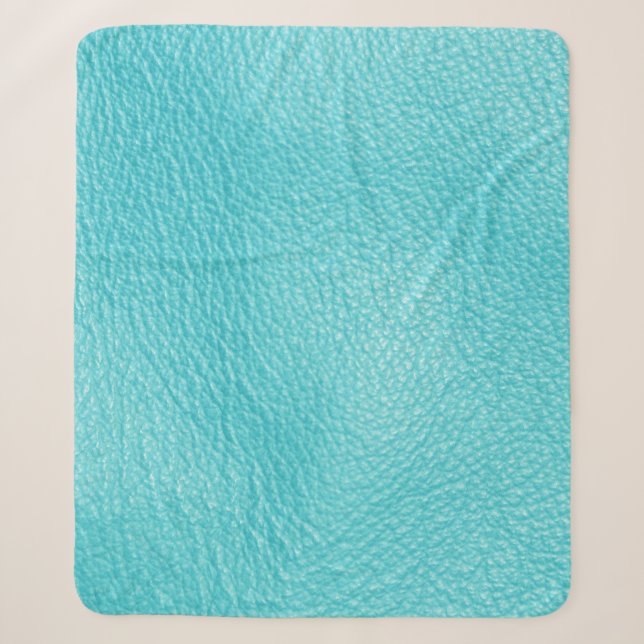 Couverture Sherpa Élégante texture en cuir turquoise (Devant)