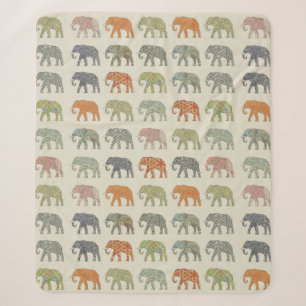 Couverture Sherpa Élément Motif Animal Coloré Contemporain