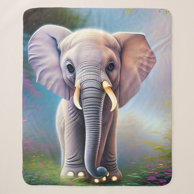 Couverture Sherpa Eléphant bébé (Devant)