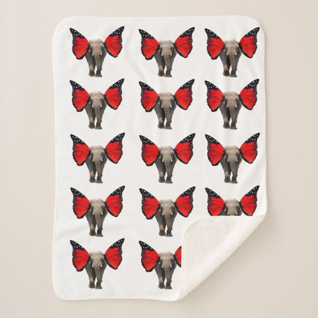 Couverture Sherpa Eléphants volants Sherpa Blanket (Devant)