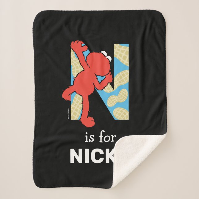 Couverture Sherpa Elmo Alphabet | N Nuages (Devant)