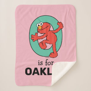 Couverture Sherpa Elmo Alphabet O Turquoise