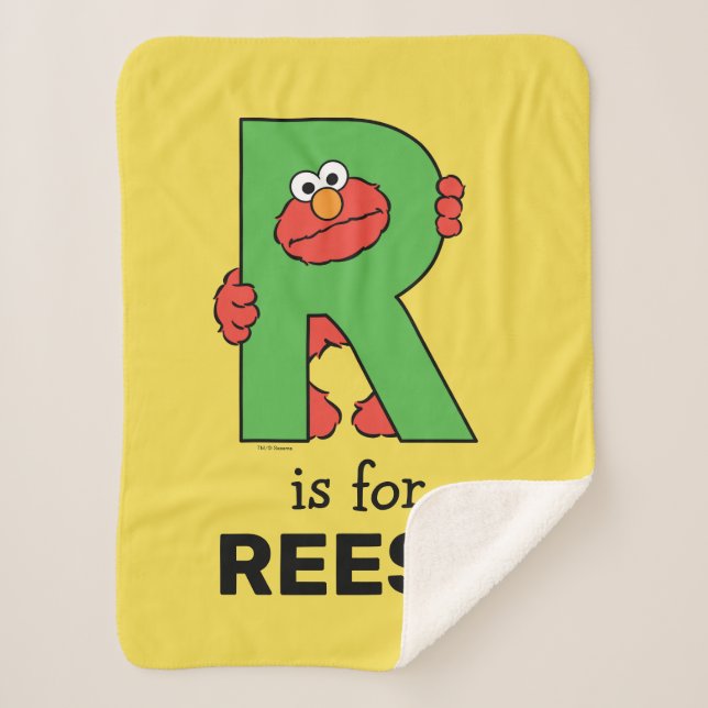 Couverture Sherpa Elmo Alphabet | R Vert (Devant)