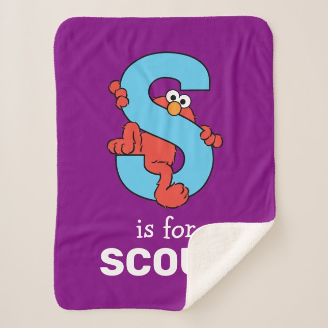 Couverture Sherpa Elmo Alphabet | S Bleu (Devant)