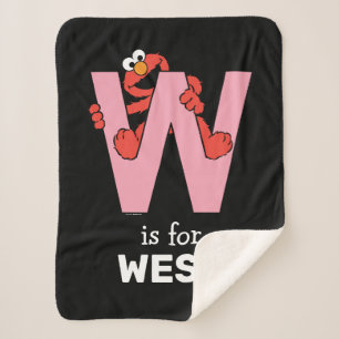 Couverture Sherpa Elmo Alphabet W rose