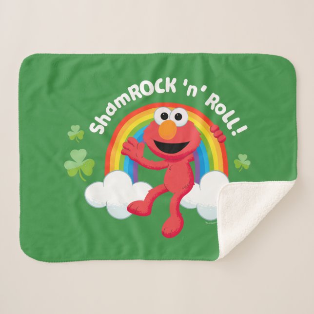 Couverture Sherpa Elmo | Arc en arc-en-ciel shamrock 'n' (Devant (Horizontal))