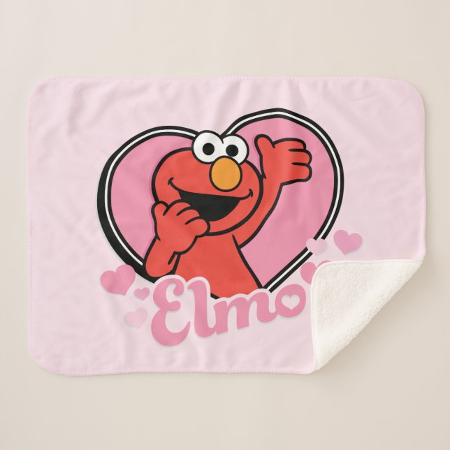 Couverture Sherpa Elmo dans le coeur Valentine (Devant (Horizontal))