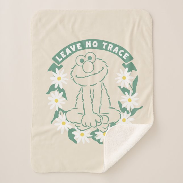 Couverture Sherpa Elmo | Ne laisser aucune trace Floral Graphic (Devant)