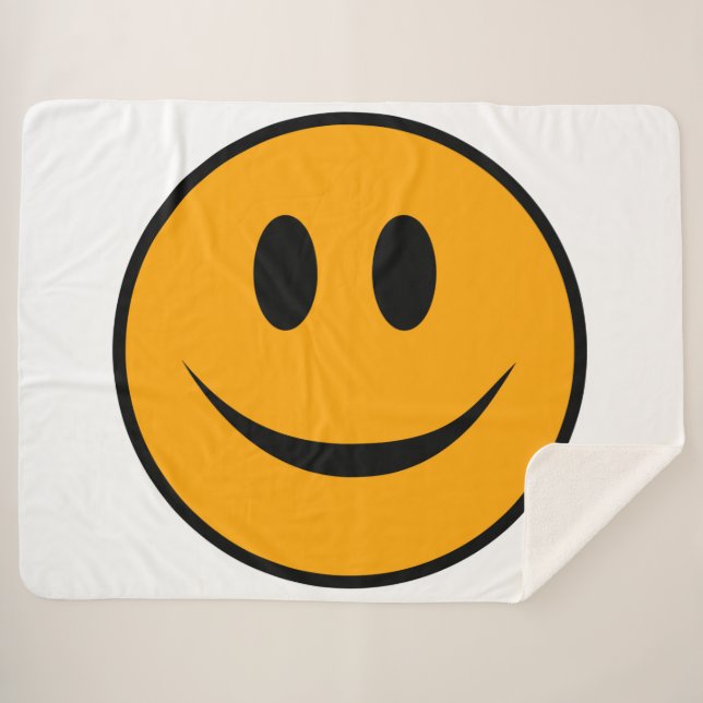Couverture Sherpa Emoji du visage souriant (Devant (Horizontal))