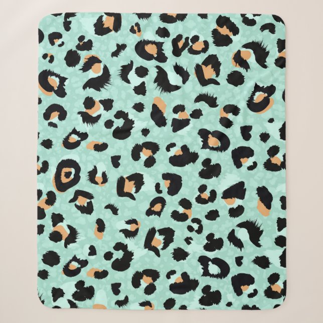 Couverture Sherpa Empreinte de léopard, motif animal (Devant)