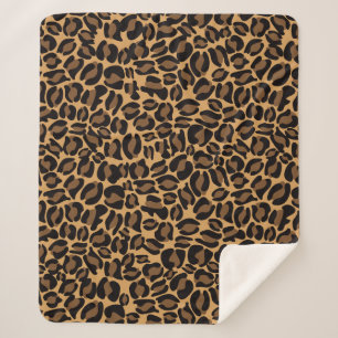 Couverture Sherpa Empreinte de léopard Motif Classic Jungle Round