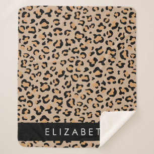 Couverture Sherpa Empreinte de léopard, Spots, Leopard Brown, Votre
