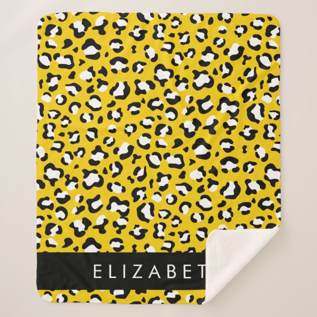 Couverture Sherpa Empreinte de léopard, Spots, Leopard Jaune, Votre  (Devant)
