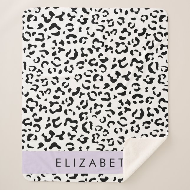 Couverture Sherpa Empreinte de léopard, Spots, Noir Et Blanc, Votre  (Devant)