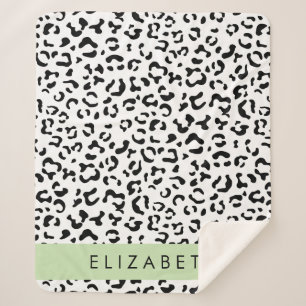 Couverture Sherpa Empreinte de léopard, Spots, Noir Et Blanc, Votre