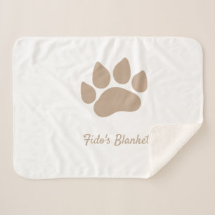 Couverture Sherpa Empreinte de patte avec nom de chien personnalisab
