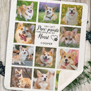 Couverture Sherpa Empreintes de pattes commémoratifs pour animaux de