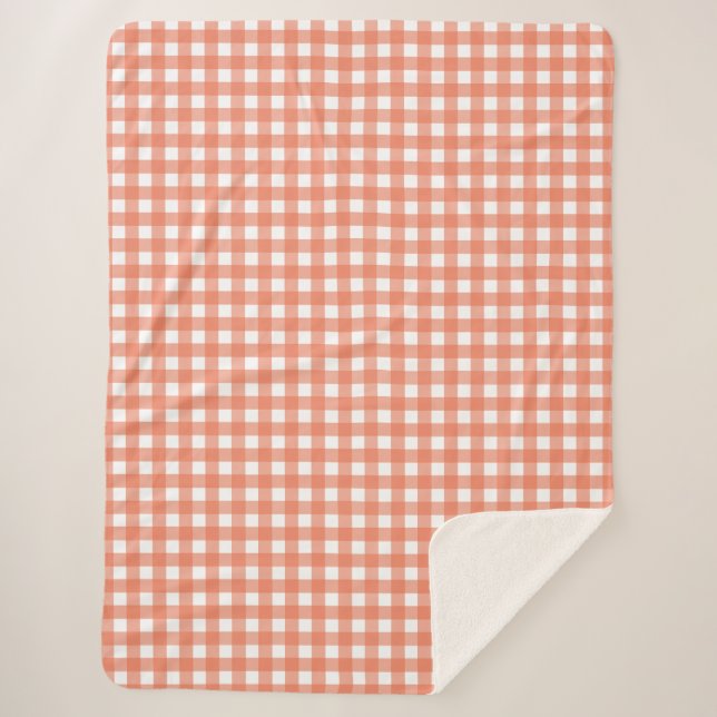 Couverture Sherpa En vichy orange (Devant)