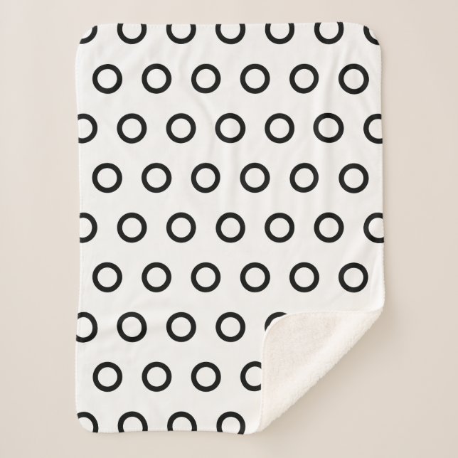 Couverture Sherpa En vichy simple en noir et blanc (Devant)