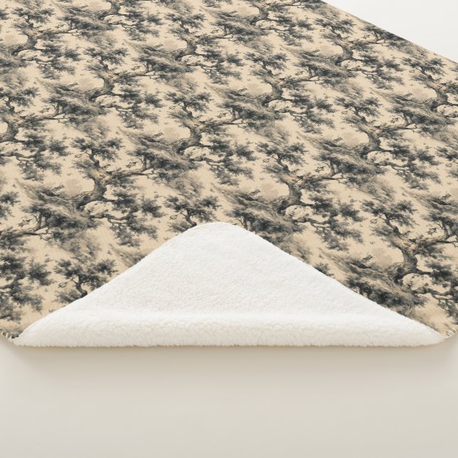 Couverture Sherpa Enchanted Fairy Tale Forest Night Toile De Jouy  (3/4)