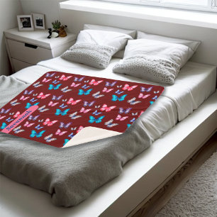 Couverture Sherpa Enchanter des papillons colorés Personnaliser le n
