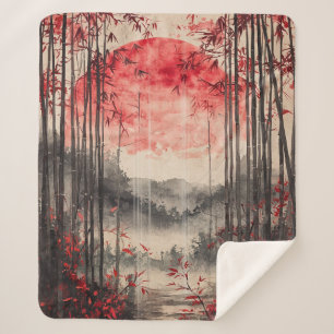Couverture Sherpa Encre de Sakura sous la Lune de Sang (1)