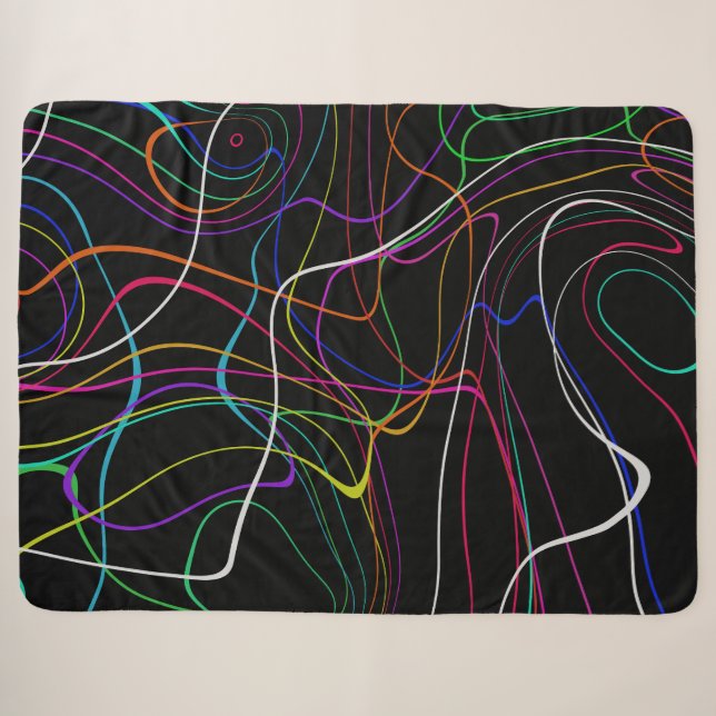 Couverture Sherpa Énergie Liquide Néon Art Numérique  (Devant (Horizontal))
