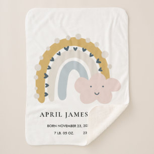 COUVERTURE SHERPA ENFANTS CLOUD BLUSH BLUE RAINBOW BÉBÉ STATUTS DE N