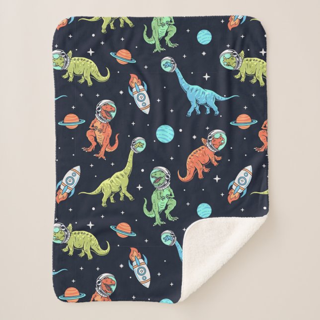 Couverture Sherpa Enfants Dinosaur Astronaut Motif (Devant)