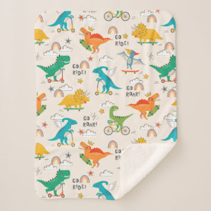 Couverture Sherpa Enfants Dinosaur Motif voyageur