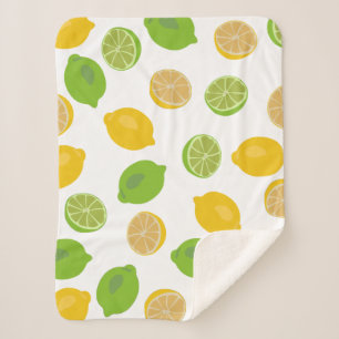 Couverture Sherpa Enfants Motifs citron et citron vert