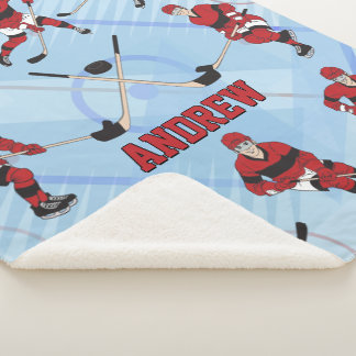 Couverture Sherpa Enfants personnalisés Joueur de hockey sur glace