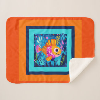 Couverture Sherpa Enfants Poisson Coloré